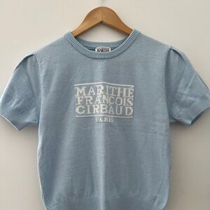 Marithe Francois Girbaud Light Blue womens knit top